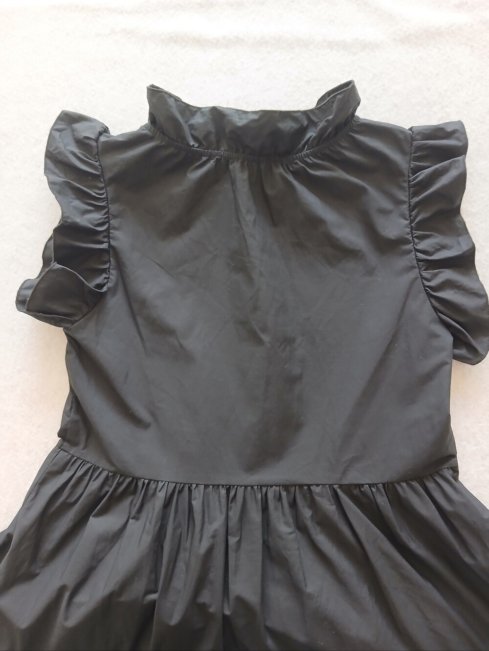 New Chepé 100% Cotton Black Tiered Maxi Dress Ruffle Sleeves Made In Italy 🇮🇹 - Picture 6 of 14